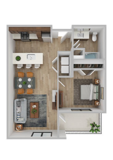1 Bed / 1 Bath floor plan