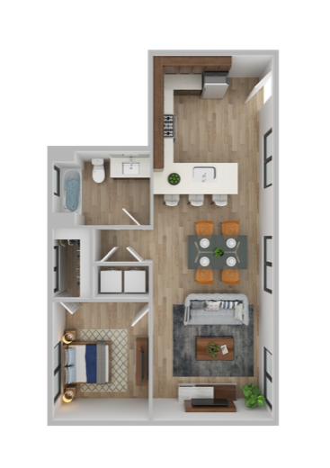 1 Bed / 1 Bath floor plan