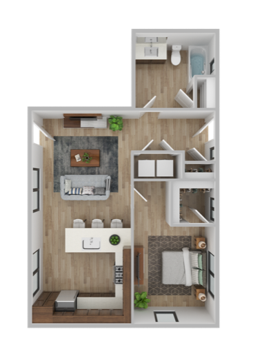 1 Bed / 1 Bath floor plan